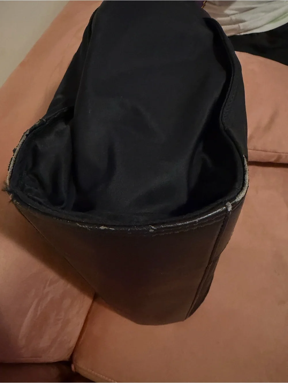 Tory Burch Black Nylon Logo Tote with Leather Trim